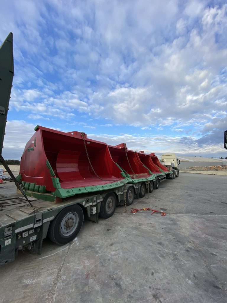 Logistics and shipping of underground buckets to Africa